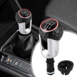 X AUTOHAUX Car Gear Shift Knob Manual Stick Shift Knob Black ABS 6 Speed