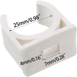 120 Pcs U-Shaped PVC Pipe Clamps Clips, U-Shaped Buckles Fit for 1" (25mm) Pipes, Supply and TV Trays Tubing Hose Hanger Support Pex Tubing (White 25mm)