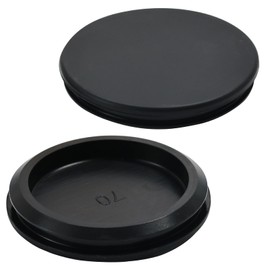 EASYEAH 2PCS Rubber Plugs for Round Holes - 2-5/8"(70mm) Black Snap in Locking Hole Plugs, Rubber Hole Plugs for Automotive, Industrial & Furniture Waterproof Sealing Round Silicone Stopper