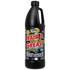 Instant Power Hair and Grease Drain Cleaner - Shower Drain & Sink Cleaner, Liquid Clog Remover, Made in USA, Sink Deodorizer - 1 Liter