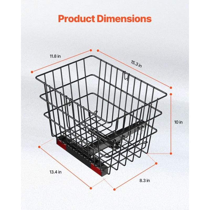 Heavy Duty Metal Wire Rear Basket Handle for Scooters Spacious