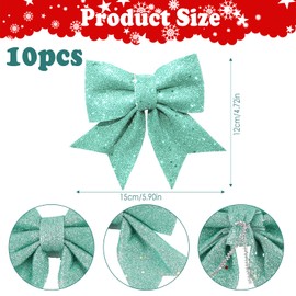 ACTOYS Christmas Bow, 10 Pieces Wreath Bows Sequins, Gift Bow Glitter for Pendants Christmas Jewellery (Blue)