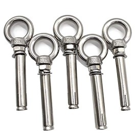 Pack of 5 Expansion Bolts Anchor Bolts 304 Stainless Steel Screw Ring Lifting Expansion Shield Anchor Eye (Expansion Ring M8 x 100)