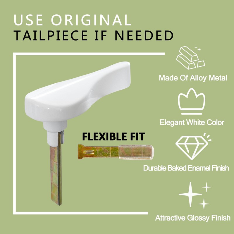 Metal Sliding Door Latch Lever,2 Sets, 1-3/8 in. Tail, White