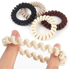 스프링 머리끈 5P 꽈배기 헤어 고무줄 링 헤어밴드 끈 (WFG6RC3) Spring Hair Ties 5P Braided Hair Rubber Bands Rings Hairband String (WFG6RC3)