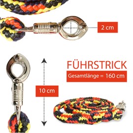 Lead Rope with Panic Hook | for Horses, Ponies, Shetty, Donkey | Tie Rope in Many Stylish Designs | Length 1.60 m (Black/Red/Yellow/Blue)