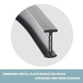 KXLife Black Flexible Ceiling Mount Curtain Track (20 ft), Hospital Curtain Track System, Ceiling Track for Curtains, Room Divider Ceiling Track System, White