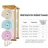 Towel Rack with Metal Shelf and 3 Hooks, Bethom Towel