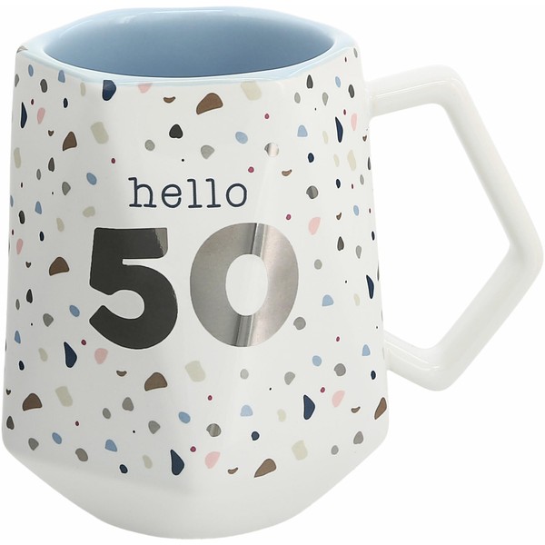 Pavilion Gift Company - Hello 50-17 ounce Geometric Cup, Confetti