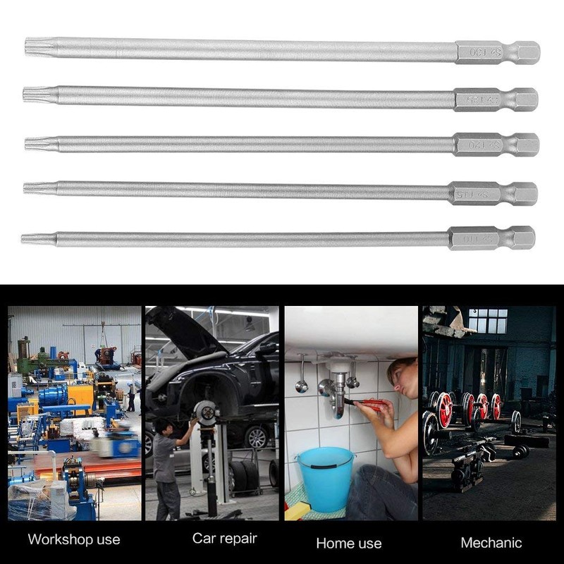 Torx Bit Set Long, 15pcsT10-T30 Magnetic Star Torx Screwdriver Bits,