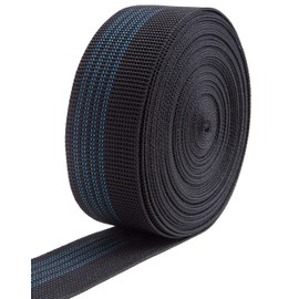 IPEA Strap for Sofa, Chair, Upholstery, Armchair - 10 Metres Length - Elastic Elastic Strap with 4 Stripes - Drawstring for Seat, Backrest Elasticity 40% - Width 50 mm - Black