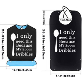 BWWKTOP I Only Need This Because My Spoon Dribbles Adult Bibs With Crumb Catcher Gag Bib Gift Clothing Protectors For Adults (Spoon Dribbles)