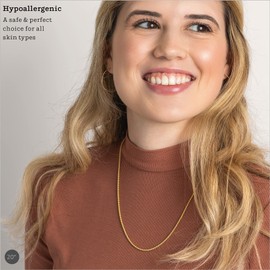 KEZEF 18k 2mm Rose Gold Plated 925 Sterling Silver Necklace Chains Italian Popcorn Coreana 30 Inch Necklace Chain Solid Silver Necklace for Women Mens Necklace Chain