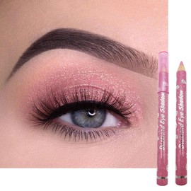 Rose Pink Eyeshadow Stick, Cream Eye Shadow Crayon Pencil, Shimmer Pearl Bright Color, Natural Glitter Eyeshadows Pen, High Pigmented Eyes Makeup Highlighter Eye Liner