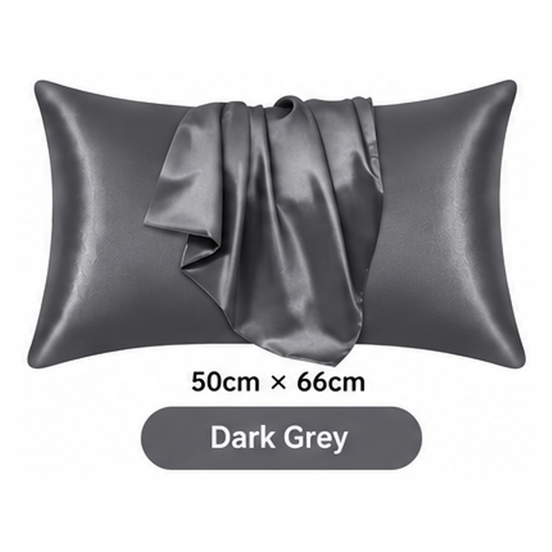 Silk-Style Pillowcase for Bedroom Bedding – Smooth Solid Color Pillow