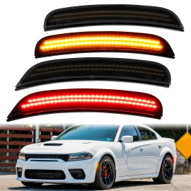 White Blue Pink Amber Red Led Side Marker Lights for Dodge Charger 15-23 SRT Hellcat R/T Scat Pack Widebody Redeye Fender LampsNumber of Bulbs: 4, Light Color: 4PCS Pink C03-02-0560, Lamp Type: LED