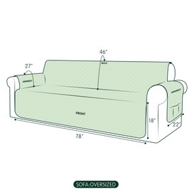 Hokway Oversized Couch Cover Water Resistant Sofa Slipcover for 4 Cushion Couch with Adjustable Straps, Reversible Washable Sofa Cover for Living Room for Kids Pets (Oversize Sofa, Sand)