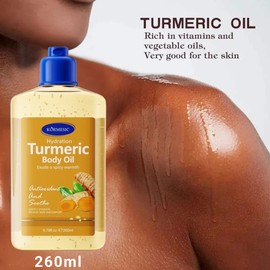 Ahlia Turmeric & Cinnamon Moisturizing Body Oil Gel 260ml - Soothing Skin Barrier EnhancerKormesic Minyak Badan TURMERIC Original Pure Extra Virgin 260ml untuk Perawatan Kulit & Massage Minyak Badan Asli dan Murni untuk Semua Jenis Kulit