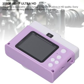 1080P Digital Camera, 48MP 8X Zoom HD Video Camcorder with 2 Inch TFT Color Screen, Support MP3 Playback, Anti Shake Travel Camera for Selfie Vlog (Purple)