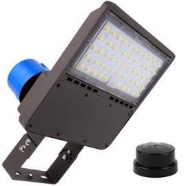150W LED Parking Lot Light,5000K 23000LM Adjustable Outdoor floodlights with Dusk to Dawn Photocell,IP65 Waterproof AC100-305V, Outdoor Shoebox Light with Trunnion Wall Yoke Mount for Yard Garage Barn