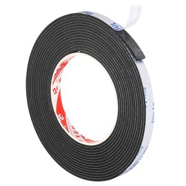 PATIKIL 5m/16.4ft Sealing Foam Tape, 10mm Wide 2mm Thick Single Sided Weather Stripping Door Furniture Seal Strip for Window Pipes Insulation, Black