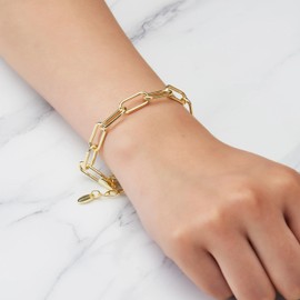 Philip Jones Gold Plated Paperclip Bracelet