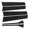 6 Pcs Side Door Window Cover Gloss Black Mirror Effect