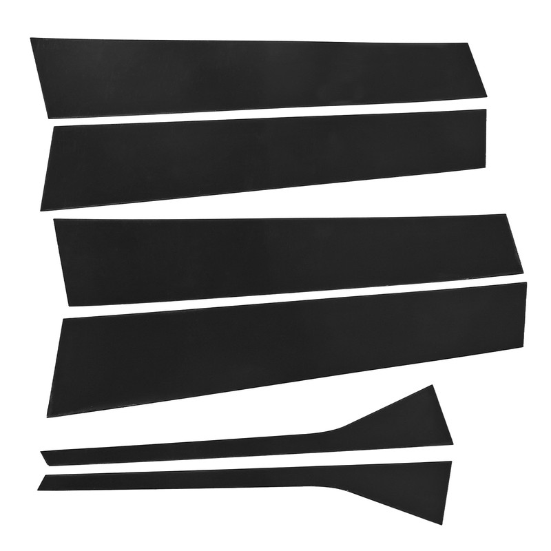 6 Pcs Side Door Window Cover Gloss Black Mirror Effect