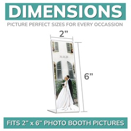 Photo Booth Frames - Plastic Photo Booth Frames with Inserts 2x6 Slanted L Photo Strip Value Pack (100 Pack)