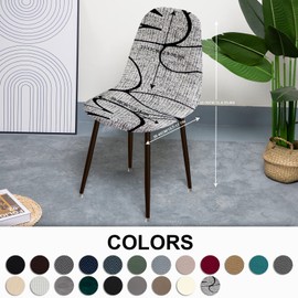 Lydevo Chair Covers, Set of 4, Dining Room Stretch Chair Covers for Dining Room Chairs, Universal, Washable Cover, Scandinavian Chair Cover for Kitchen Chairs, Hotel, Banquet, Grey Flower