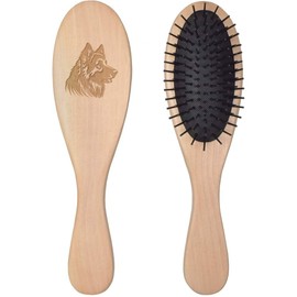 'German Shepherd Dog Side-View' Wooden Hairbrush (HA00050768)