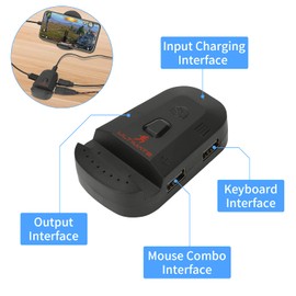 Half Hand Gaming Keyboard and Mouse Combo Laelr 35 Keys PUBG Wired Mechanical RGB Backlit Keyboard with Wrist Rest Wired Gaming Mouse Converter for Android iOS Phone Game Not Support iOS 13.4 & Above