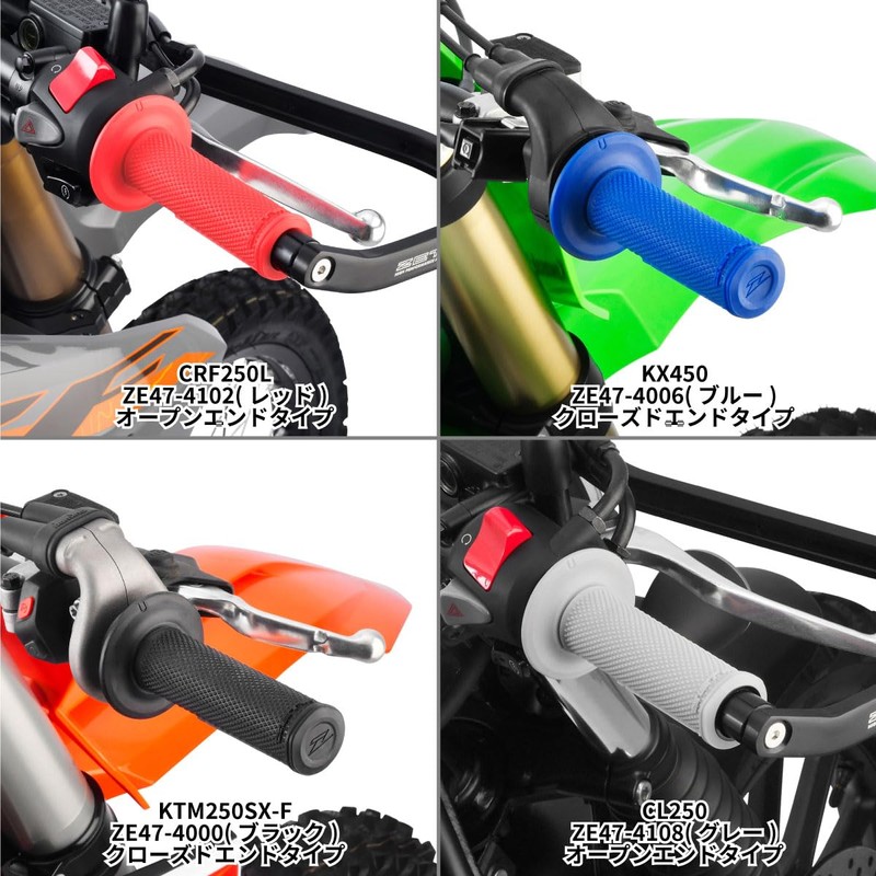 ZETA Racing ZE47-4106 Dirt Grip, Open End, Blue, Off-Road Bike,
