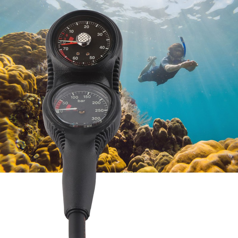 Professional Scuba Diving 2 Gauges Pressure Gauge Dive Digital Depth