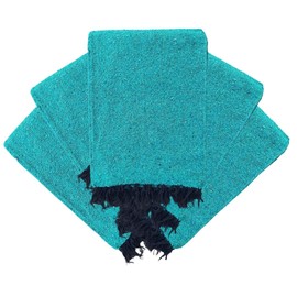 Open Road Goods Bulk Handmade Solid Color Yoga Blankets - Thick Mexican Blankets or Throws - Made for Yoga! (6 Pack, Turquoise)