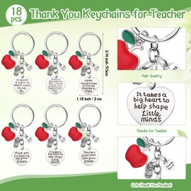 Ferreve 18 Sets Teachers Appreciation Gifts Christmas Teachers Gifts Including Stress Ball Keychains with Thank You Cards Gift Bags for Women