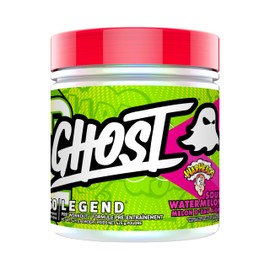 GHOST Legend Pre-Workout Energy Powder - 25 Servings - Caffeine, L-Citrulline, & Beta Alanine Blend for Energy Focus & Pumps - Free of Soy, Sugar & Gluten, Vegan (Warheads Sour Watermelon)