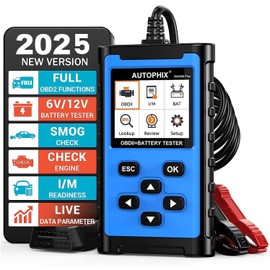 AUTOPHIX BAS300 Plus OBD2 Scanner & Battery Tester(Upgrade of BAS100), 2-in-1 Car Diagnostic Tool, 12V 100-2000 CCA Battery Charging Cranking Test, Check Engine Light Car Code Reader for All US Cars