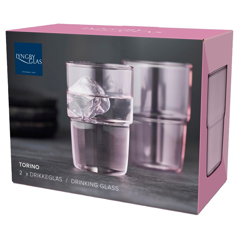 Lyngby Glas Torino Tumblers 40 cl Pack of 2 Pink
