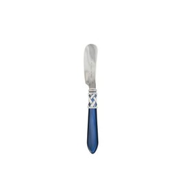 Vietri Aladdin Antique Blue Small Spreader, 5.25" 18/10 Stainless Steel Cheese Butter Spread Knife