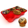 Silicone Texas Muffin Pan 6-Cups, Jumbo Muffin Pan Set of