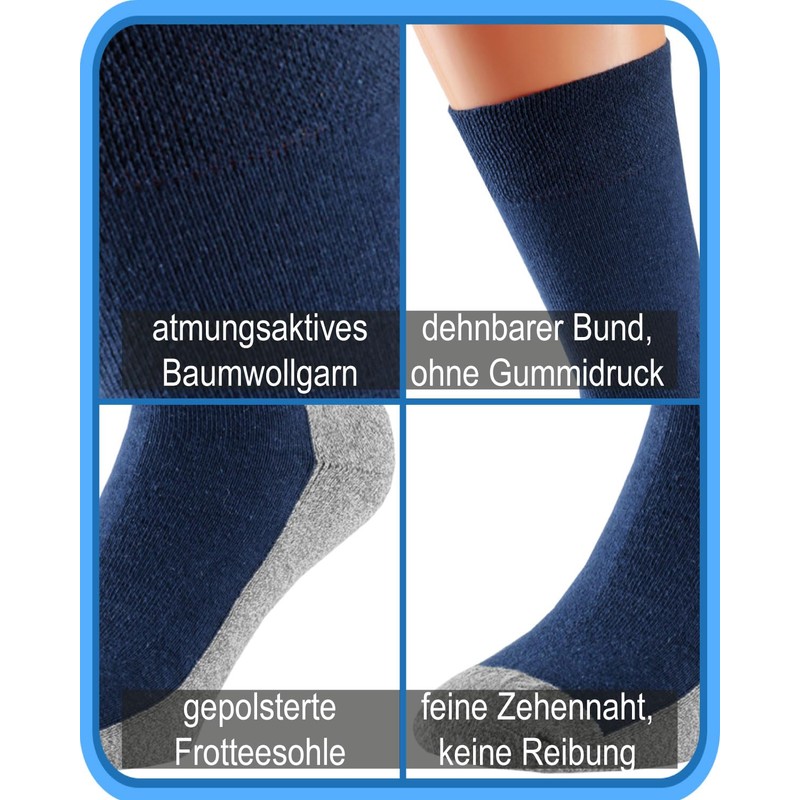 VITASOX 32969 Wellness-Funktionssocken 4er Pack 2xmarine 2xjeans 39/42