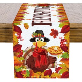 Friendsgiving Party Decorations Happy Friendsgiving Table Runner for Friendsgiving Table Decorations, 72 x 13 Inch