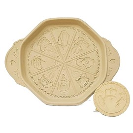 Brown Bag Ceramic Teatime and Claddagh Shortbread Pan and Cookie Stamp Set Irish Symbols Kitchen Tools Backing Supplies Birthday Present Housewarming Gift