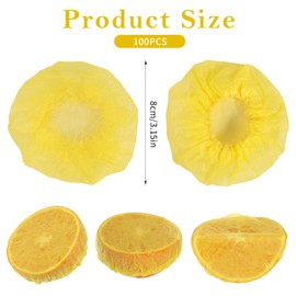 100 PCS Yellow Lemon Nets for Squeezing, Lemon Covers for Squeezing Halves and Wedge, Elastic Lemon Wedge Stretch Wraps for Making Seed Free Lemons Juice