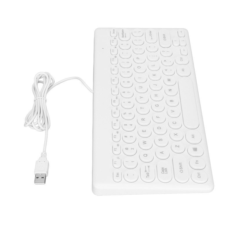 USB Keyboard Wired 78 Keys Ergonomic Design Power Saving Round