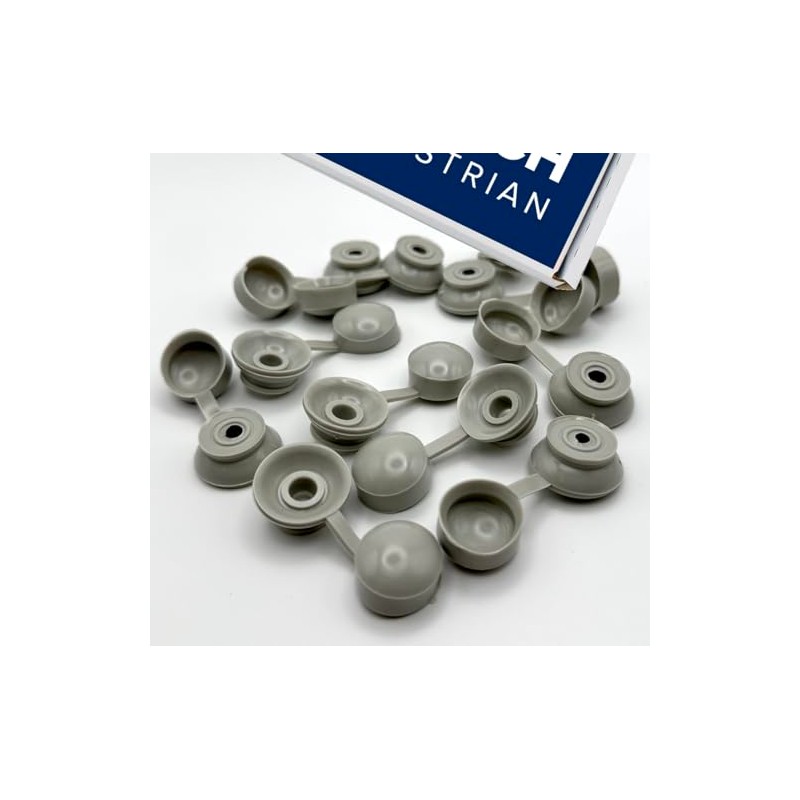 Grey Corrugated Roofing Plastic Screw Cover Strap Caps (50 Pack)