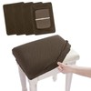 BUYUE 4 pcs Vanity Stool Bench Covers, Luxury Crease-Resistant Jacquard
