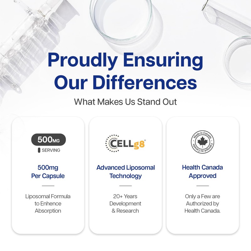 Just Glow Just Glow CELLg8? Liposomal Glutathione 500mg 60 Capsules