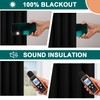 Diraysid 100% Blackout Curtains Black Linen Curtains for Bedroom Grommet
